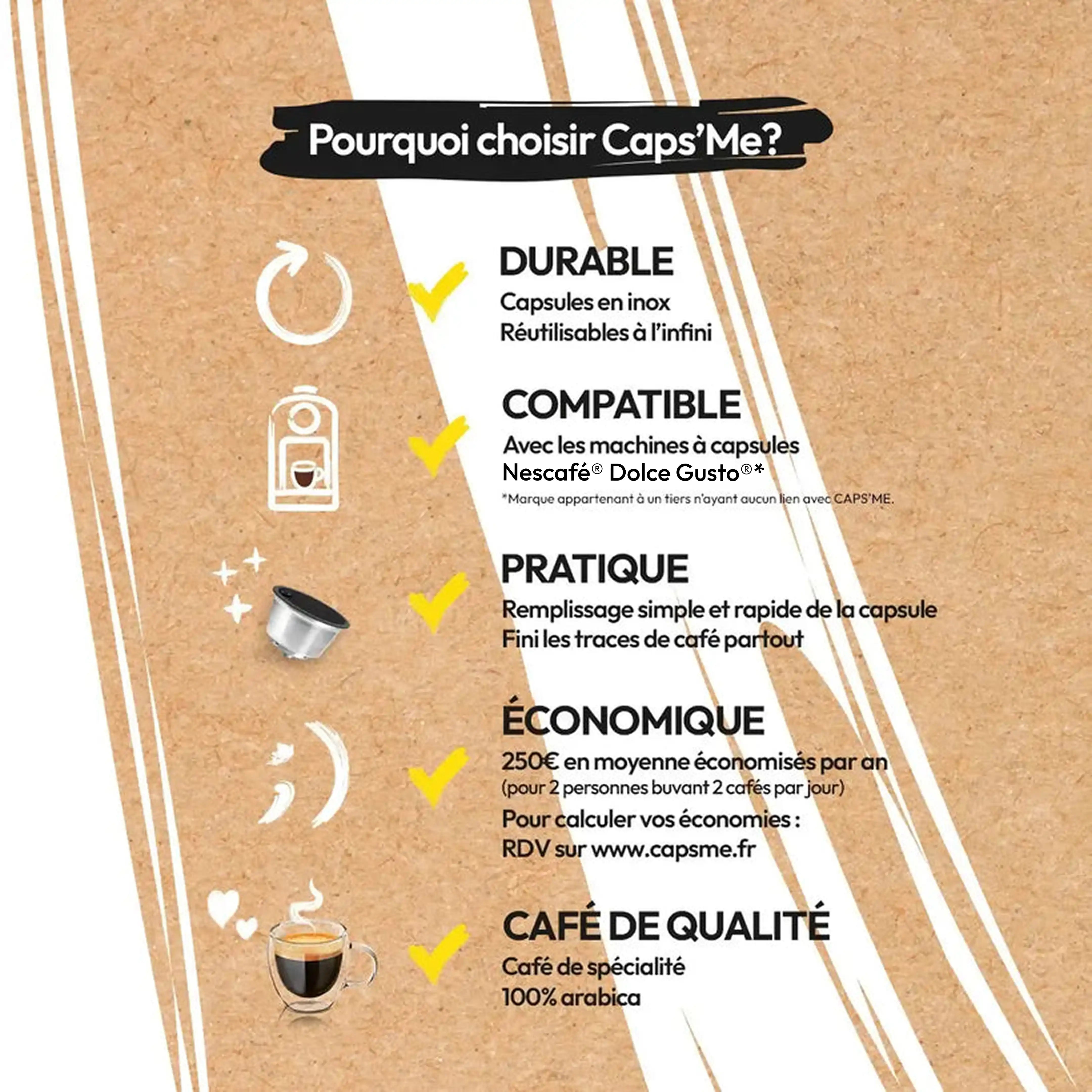 Coffret premium Caps'me compatible Nescafé® Dolce Gusto®