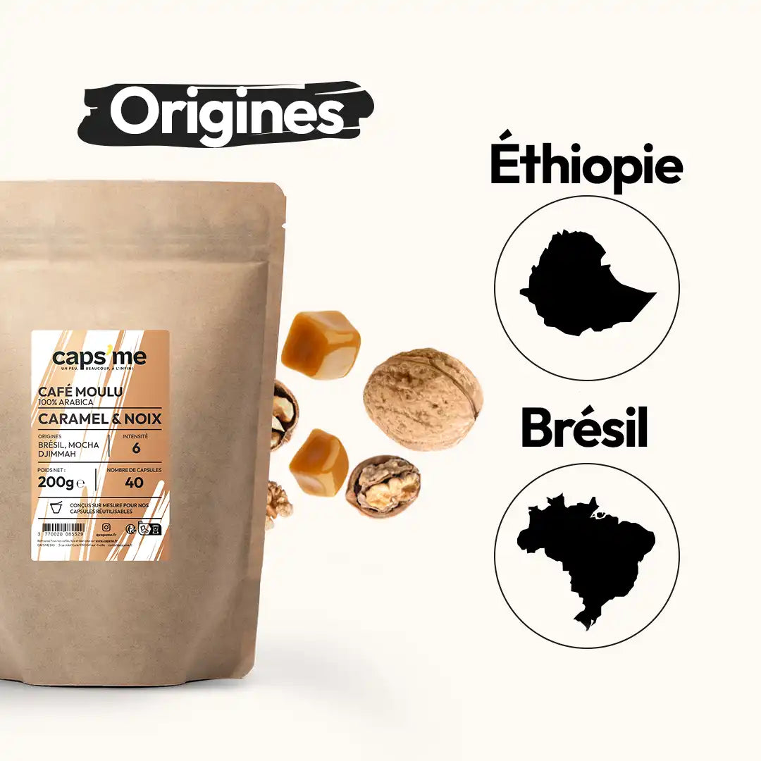 Café moulu pour capsules réutilisables