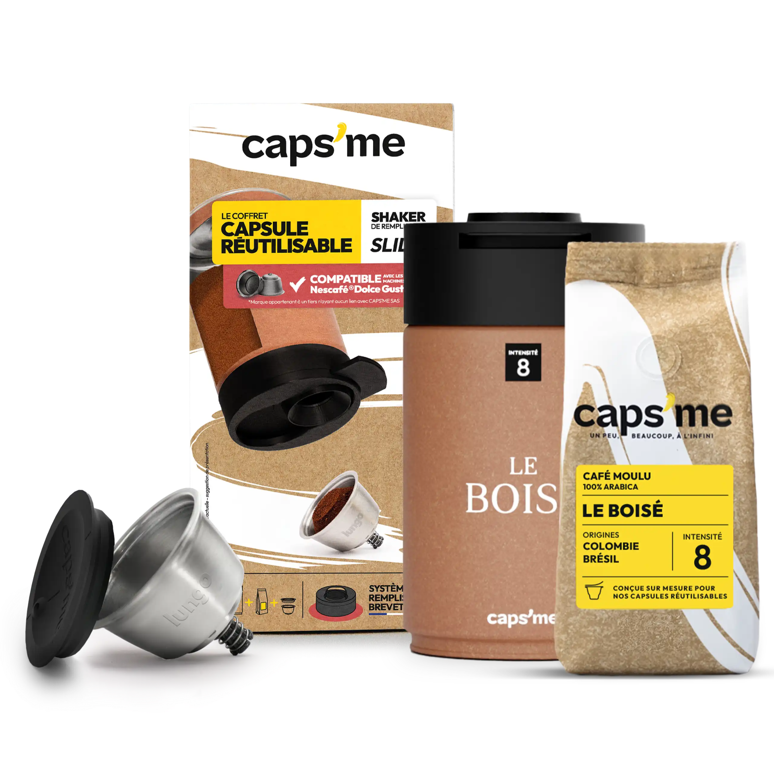 Coffret CAPSME SLIDE compatible avec les machines Nescafé® Dolce Gusto® 
